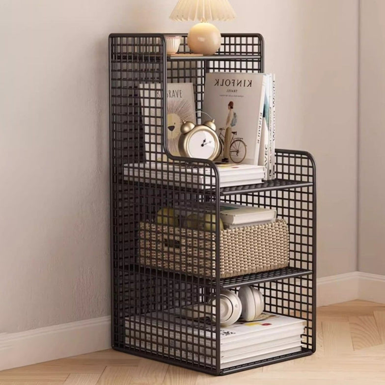 Minimalist Iron 4-Tier Side Cabinet Nightstand — White