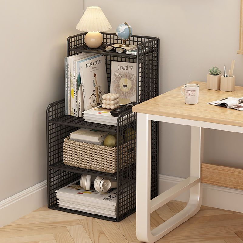 Minimalist Iron 4-Tier Side Cabinet Nightstand — White