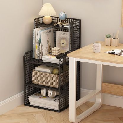 Minimalist Iron 4-Tier Side Cabinet Nightstand — White