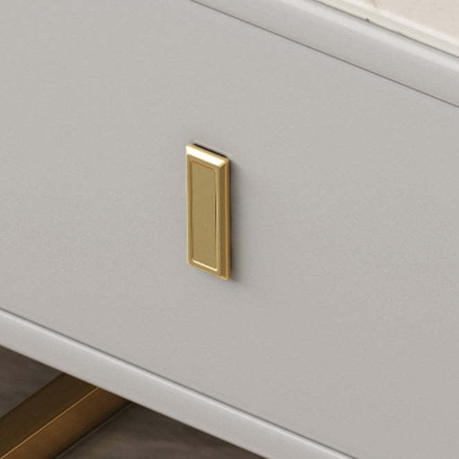Modern Porcelain Slab Microfiber Leather 2-Tier Side Table