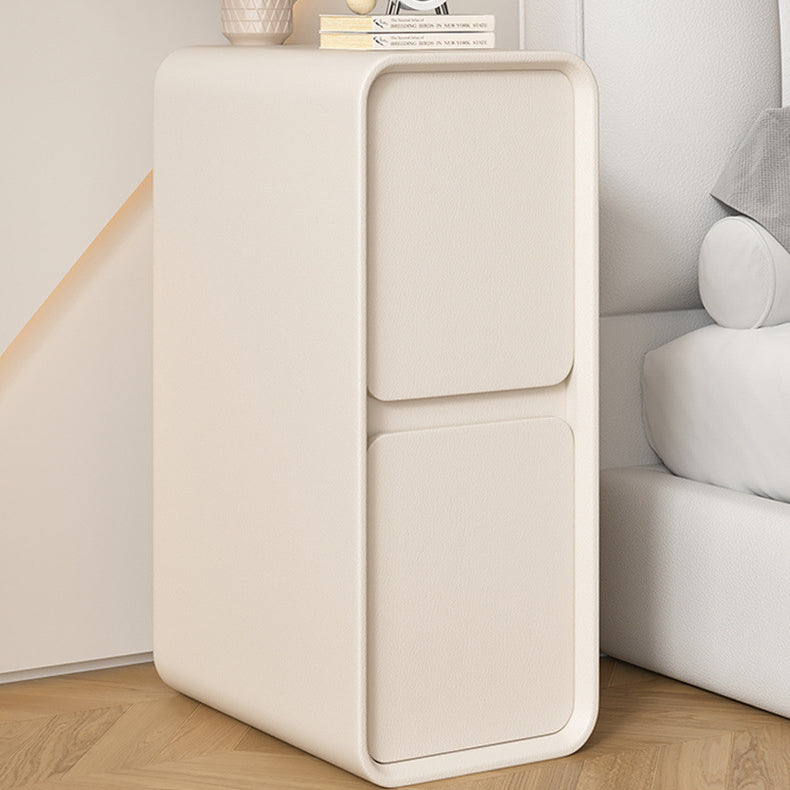 Minimalist Wood 2-Drawer Nightstand — Dark Gray