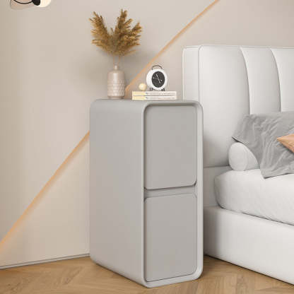 Minimalist Wood 2-Drawer Nightstand — Pink