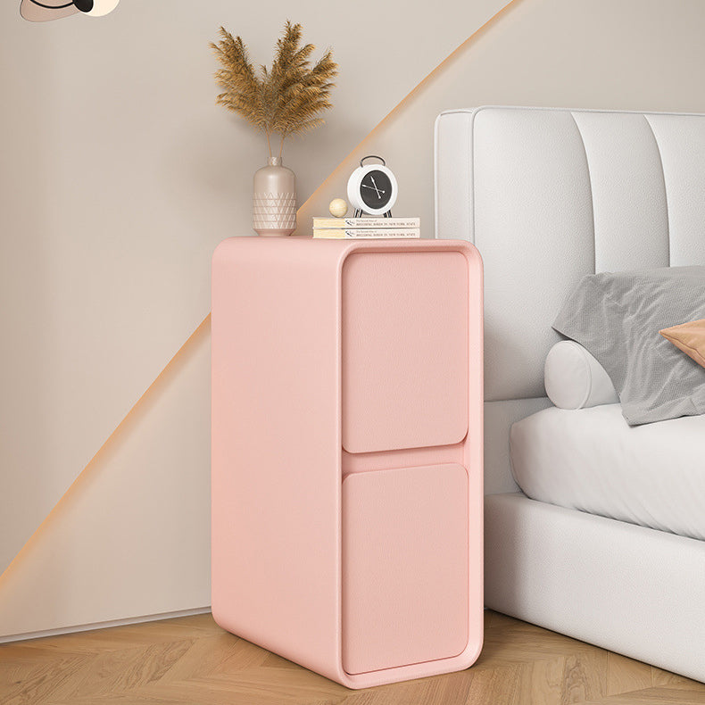 Minimalist Wood 2-Drawer Nightstand — Dark Gray
