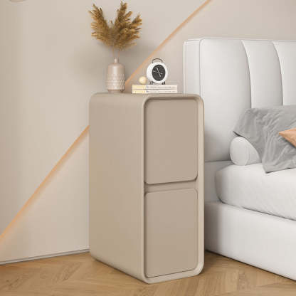 Minimalist Wood 2-Drawer Nightstand — White
