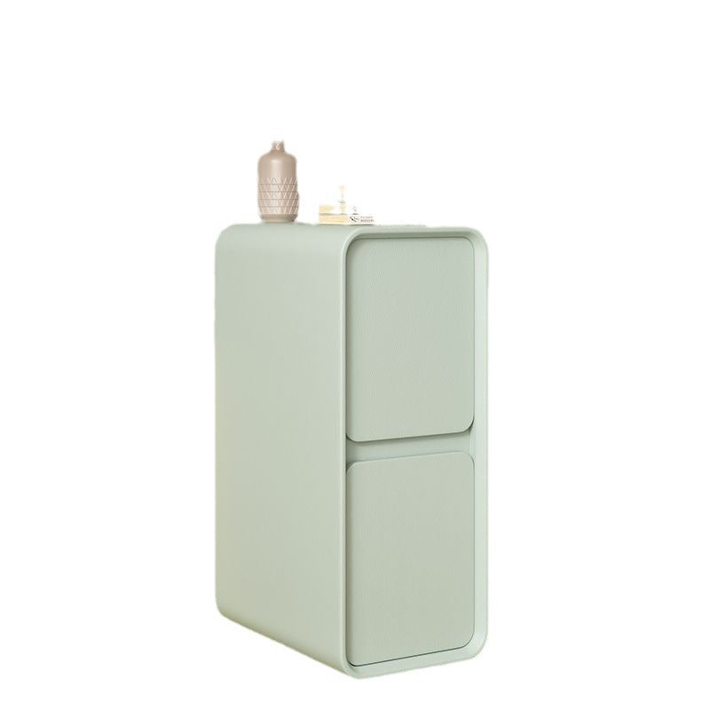 Minimalist Wood 2-Drawer Nightstand — Dark Gray