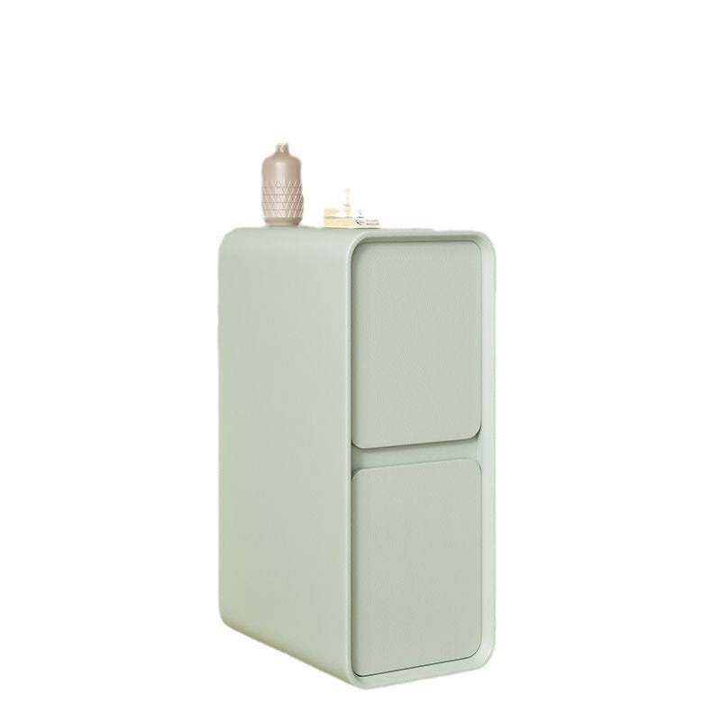 Minimalist Wood 2-Drawer Nightstand — Dark Gray