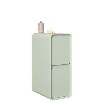 Minimalist Wood 2-Drawer Nightstand — Dark Gray