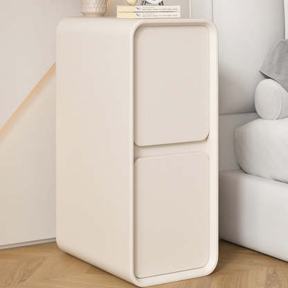 Minimalist Wood 2-Drawer Nightstand — Dark Gray