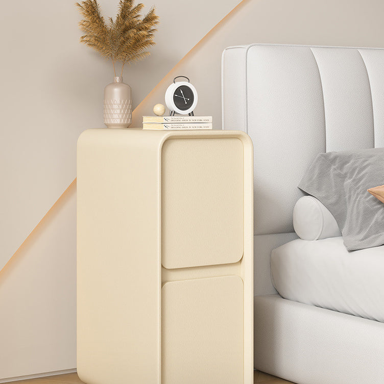 Minimalist Wood 2-Drawer Nightstand — Green