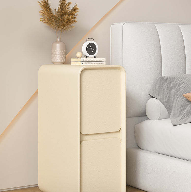 Minimalist Wood 2-Drawer Nightstand — Green