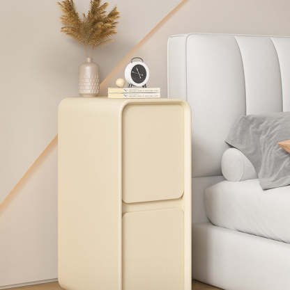 Minimalist Wood 2-Drawer Nightstand — Green
