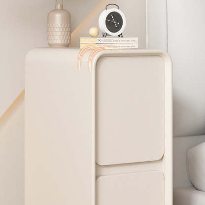 Minimalist Wood 2-Drawer Nightstand — Khaki