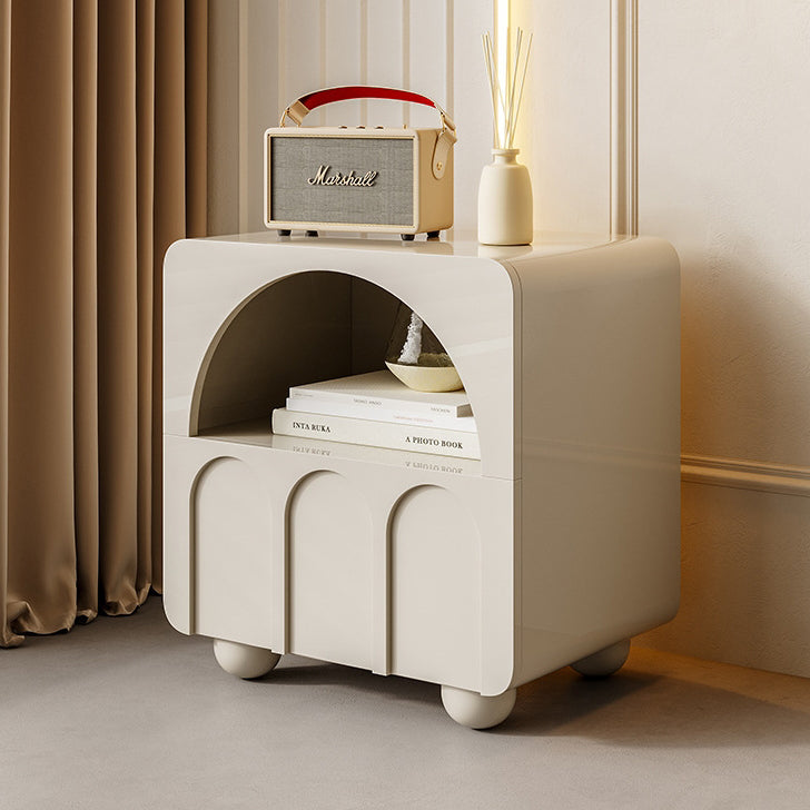 French arch 1-drawer wood nightstands