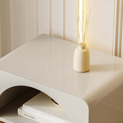 French Wood Arch 1-Drawer Nightstand