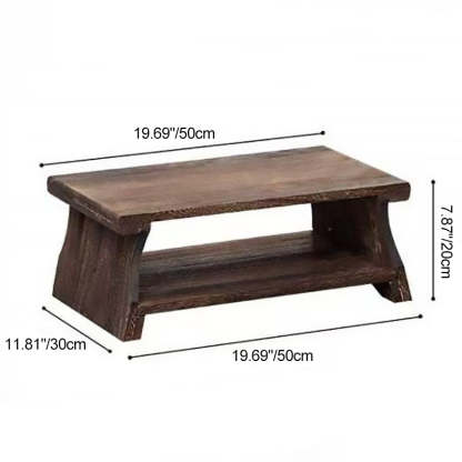 Chinese Solid Wood Rectangular Coffee Table 2-Tier