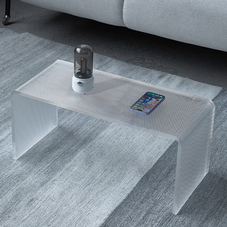 Minimalist Acrylic C-Shaped Side Table