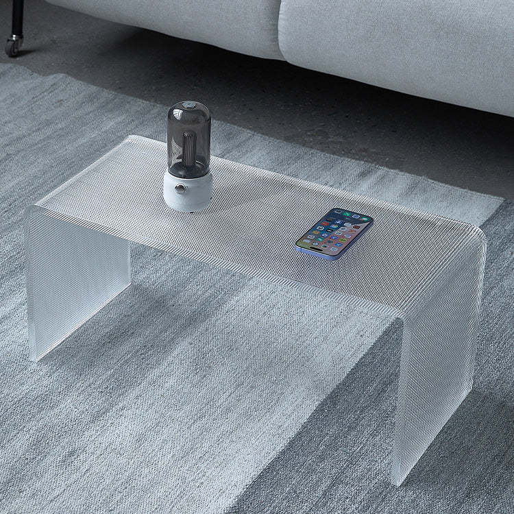 Minimalist c-shaped acrylic coffee tables — Large / 0.591"/1.5Cm