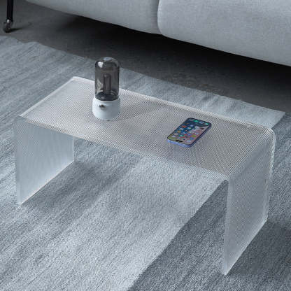 Minimalist Acrylic C-Shaped Side Table