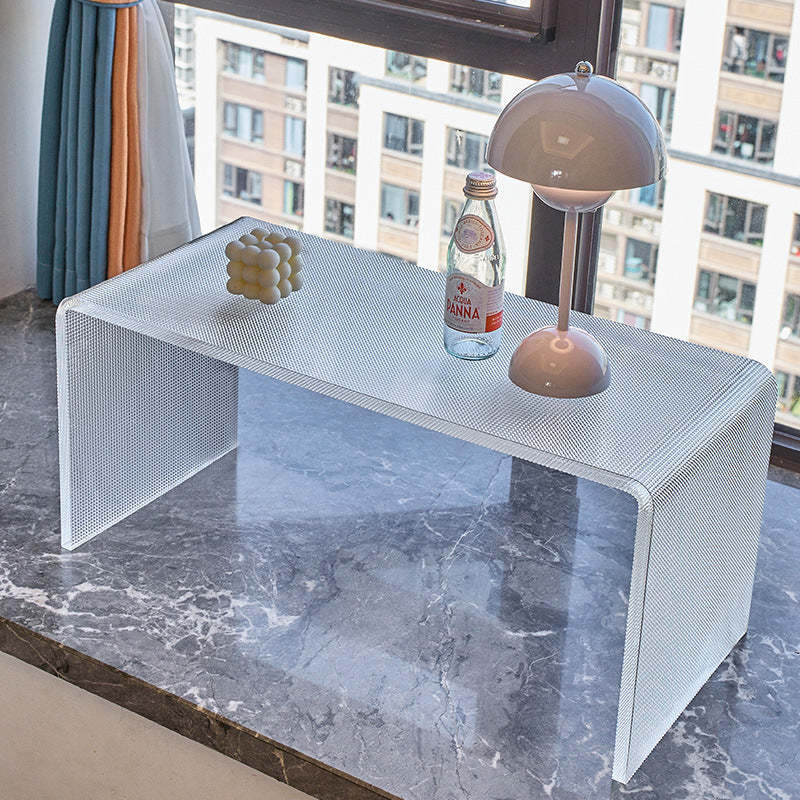 Minimalist Acrylic C-Shaped Side Table
