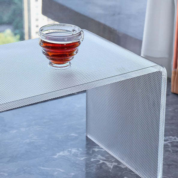 Minimalist Acrylic C-Shaped Side Table