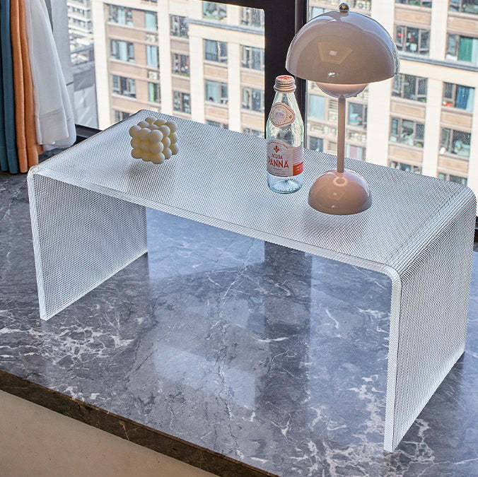 Minimalist Acrylic C-Shaped Side Table