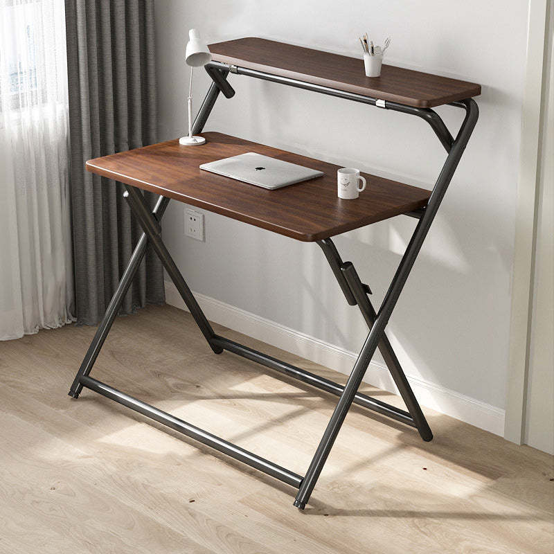 Minimalist Carbon Steel Foldable 2-Tier Rectangular Desk