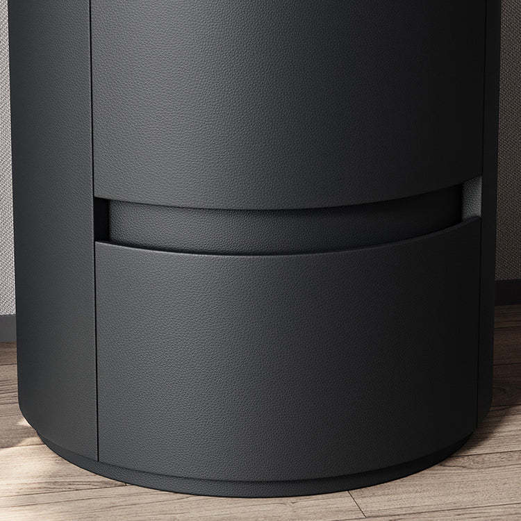 Minimalist Leather Velvet Rock Slab 2-Drawer