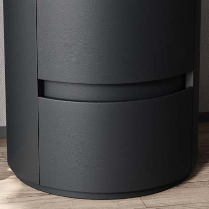 Minimalist Leather Velvet Rock Slab 2-Drawer