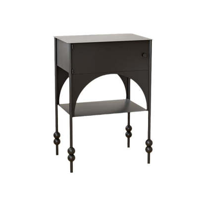 Retro Iron Arched Nightstand 2-Tier Cabinet