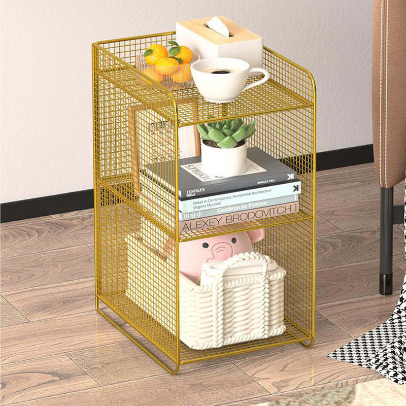 Minimalist Iron Narrow Nightstand 3-Tier — Black