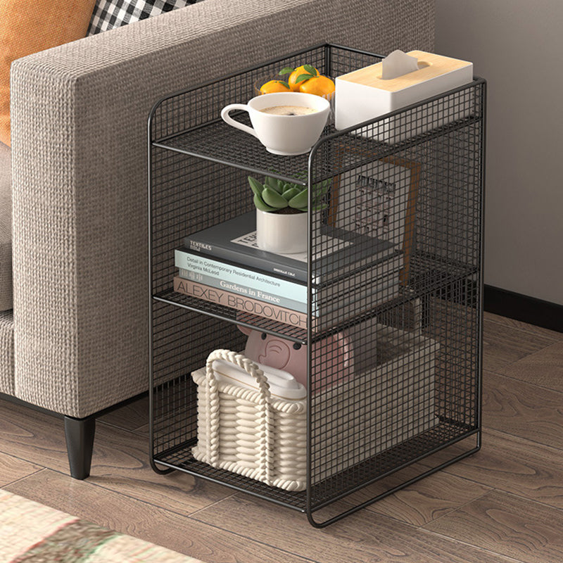 Minimalist Iron Narrow Nightstand 3-Tier — Gold