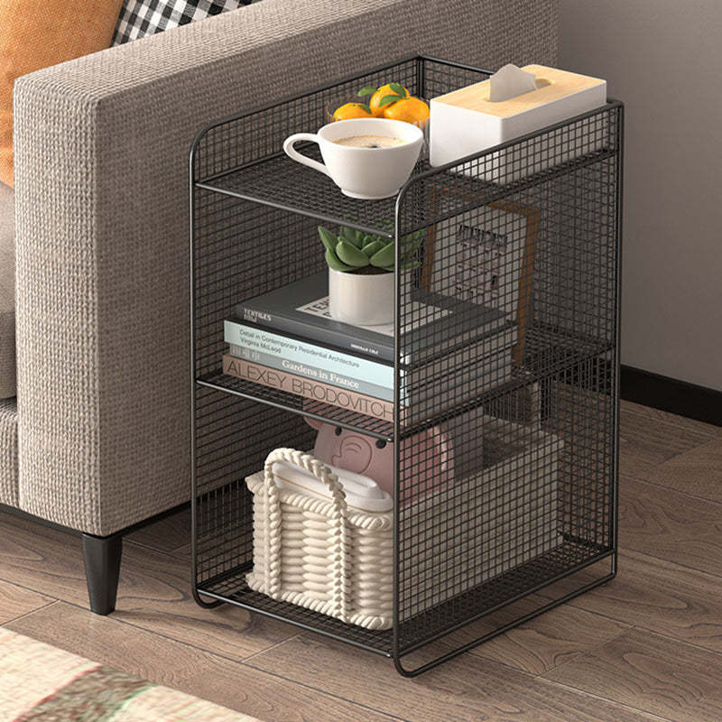 Minimalist Iron Narrow Nightstand 3-Tier — Gold