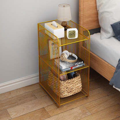 Minimalist Iron Narrow Nightstand 3-Tier