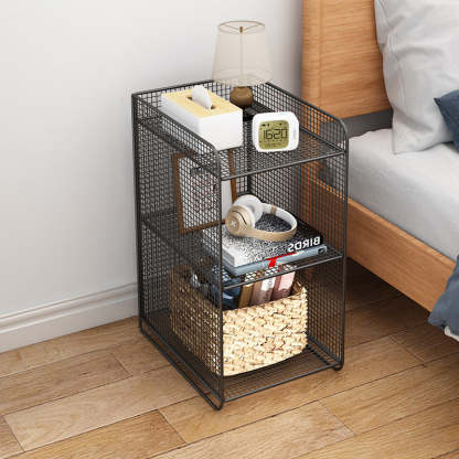 Minimalist Iron Narrow Nightstand 3-Tier