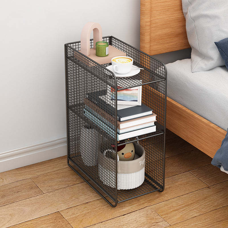 Minimalist 3-tier narrow black nightstands — 7.87" L x 13.78" W x 19.69" H