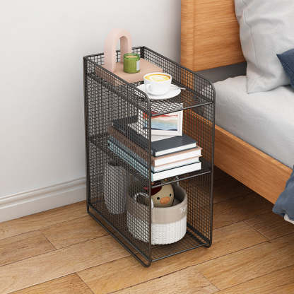Minimalist Iron Narrow Nightstand 3-Tier