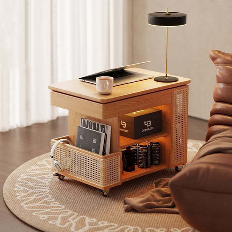Wood retro bus-shaped solid end & side tables — Solid Wood / Natural Wood