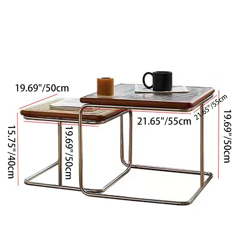 Retro Striped Glass Table