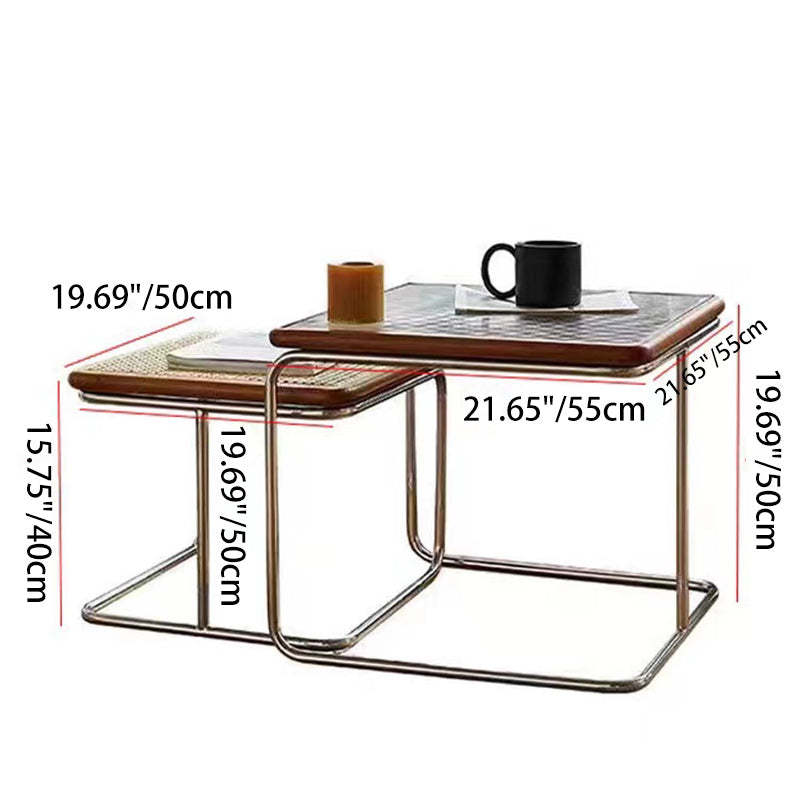 Retro Striped Glass Table