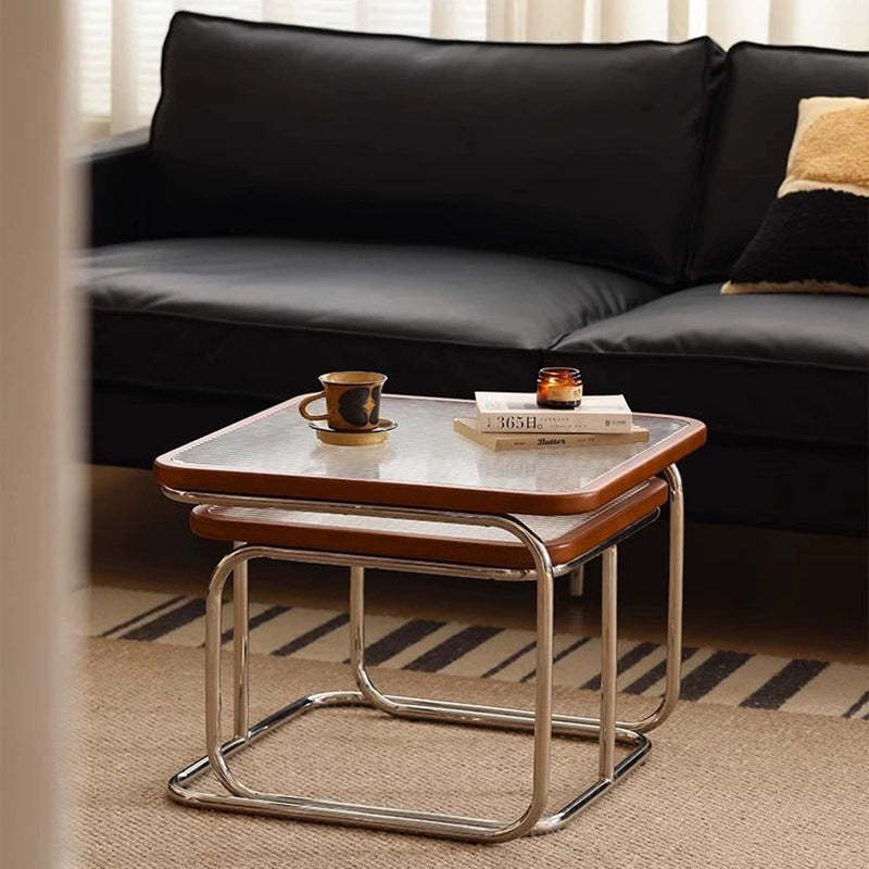Retro Striped Glass Table