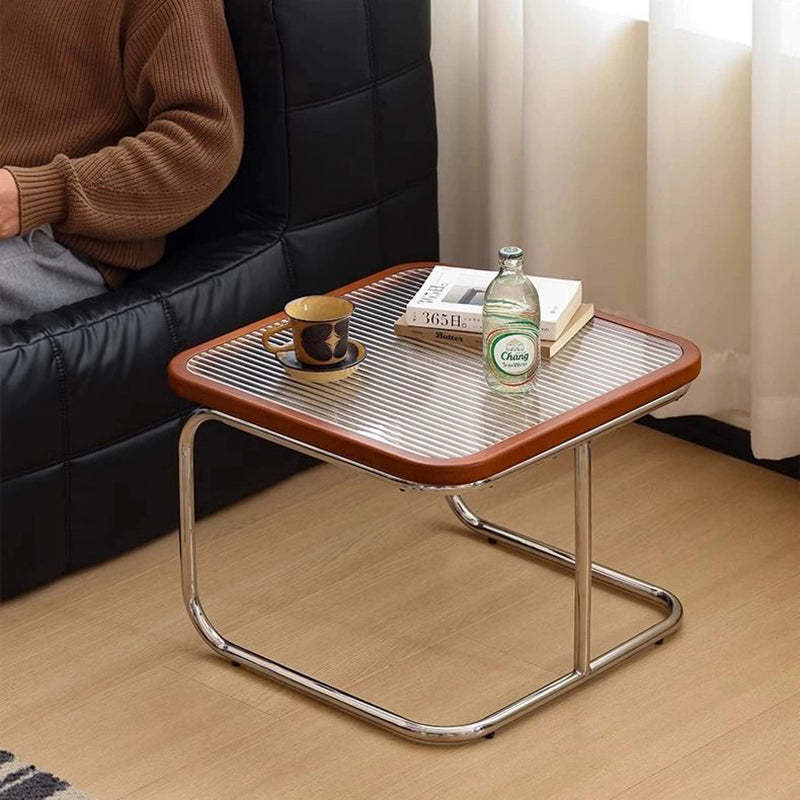 Retro Striped Glass Table