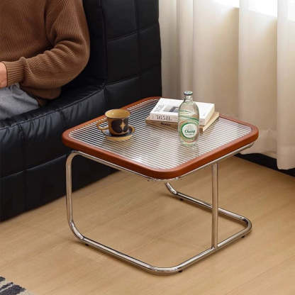 Retro Striped Glass Table