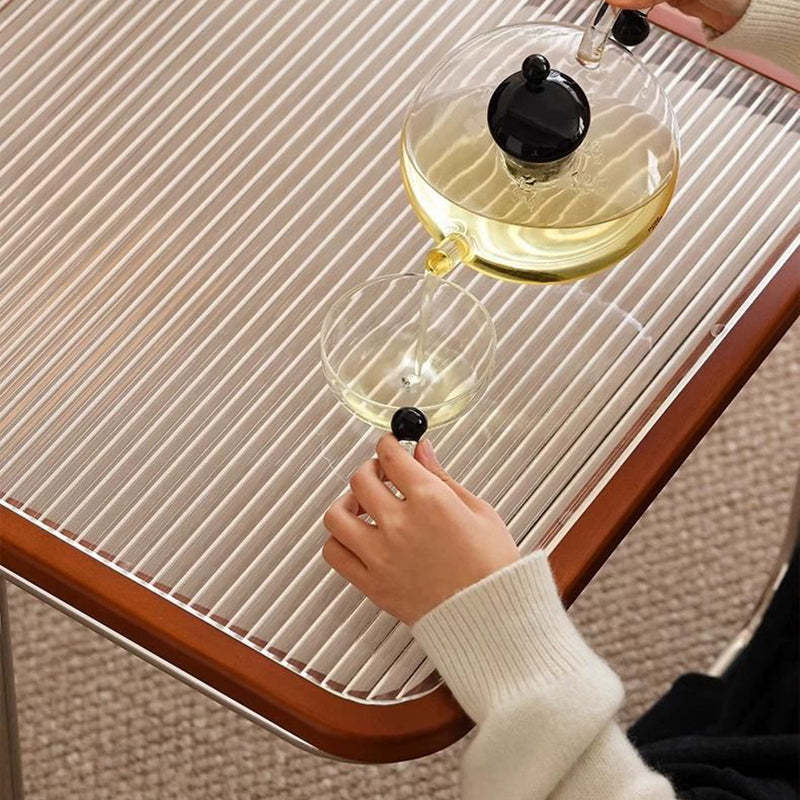Retro Striped Glass Table