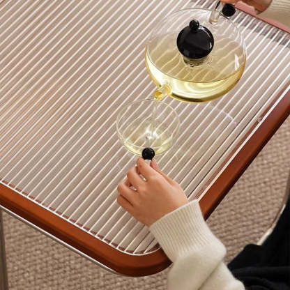 Retro Striped Glass Table