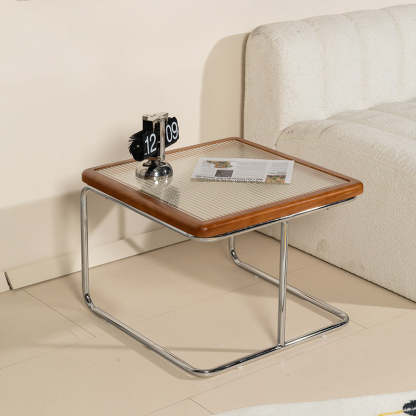 Retro Striped Glass Table