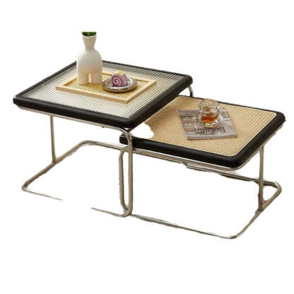 Retro Striped Glass Table