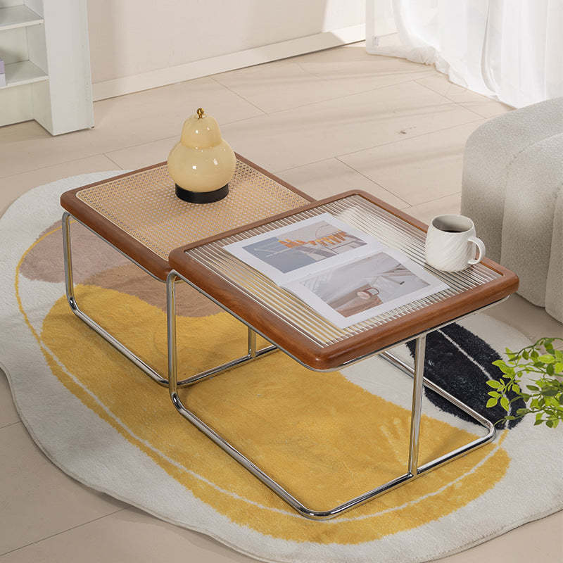Retro Striped Glass Table
