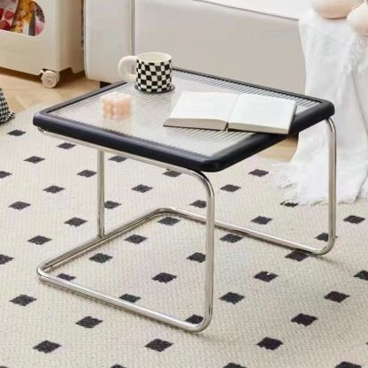Retro Striped Glass Table