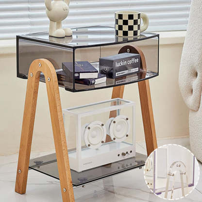 Nordic Beech Wood 2-Tier 1-Cabinet