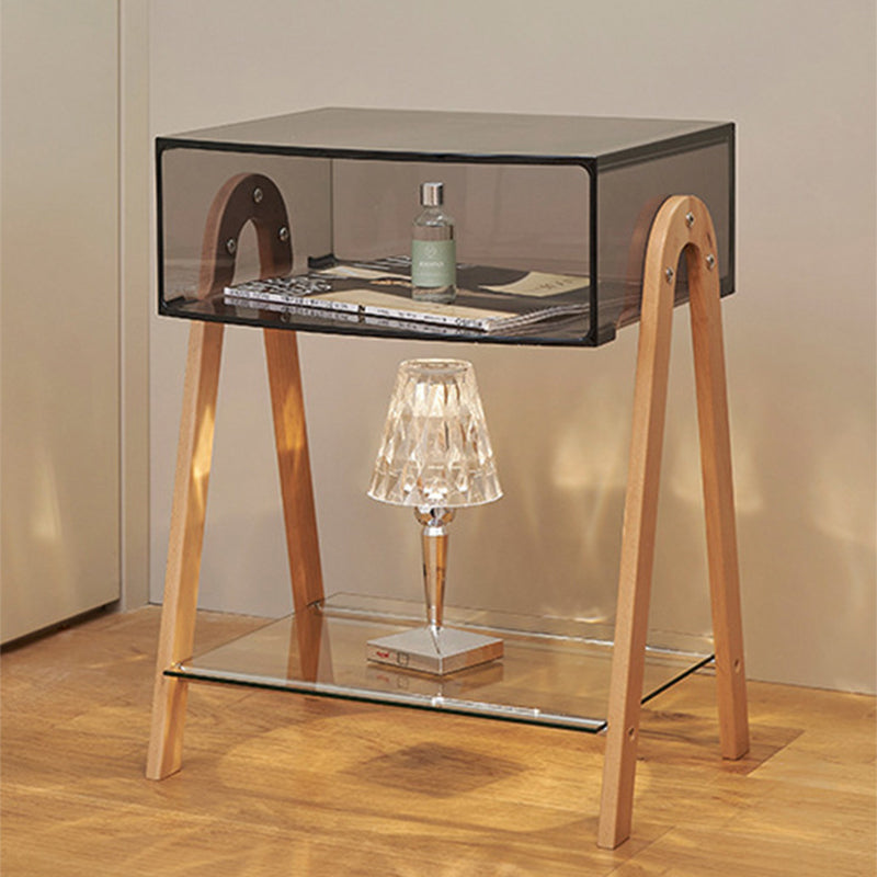 Nordic Beech Wood 2-Tier 1-Cabinet